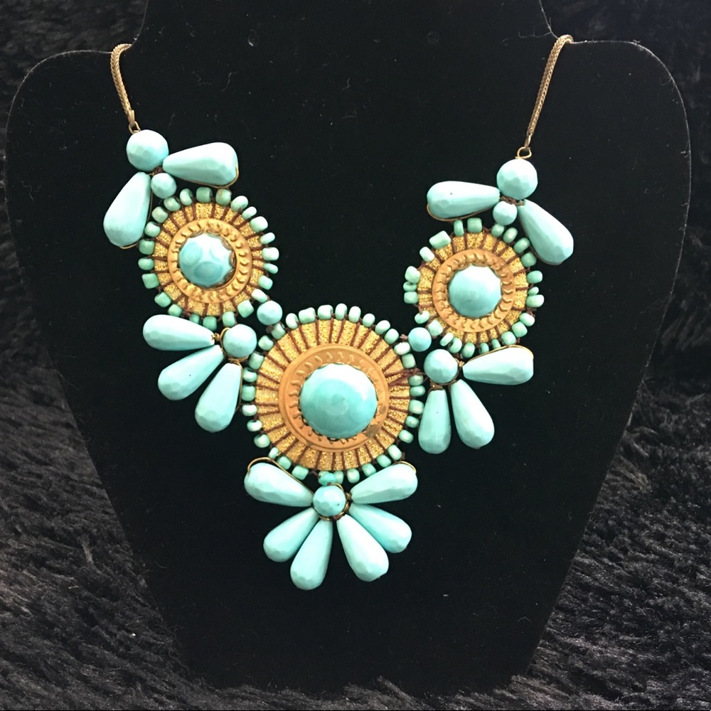 Zad Hand Beaded Light Turquoise Necklace